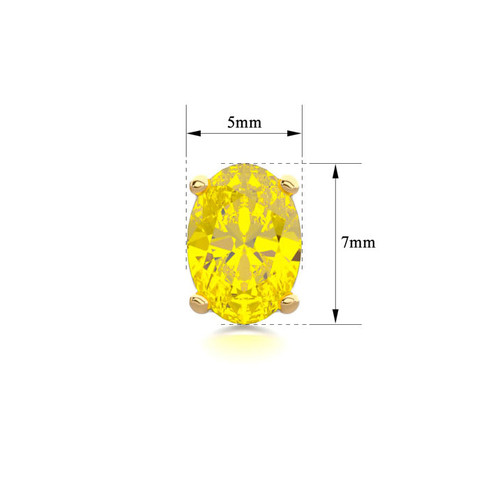 1 1/2 Carat Oval Shape Citrine Stud Earrings In 14K Yellow Gold Over Sterling Silver
