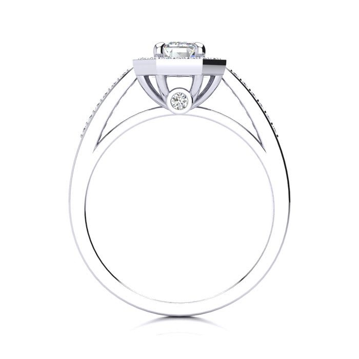 1 Carat Halo Diamond Engagement Ring In 14 Karat White Gold