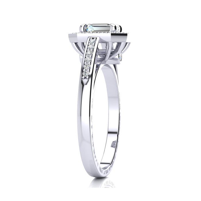 1 Carat Halo Diamond Engagement Ring In 14 Karat White Gold