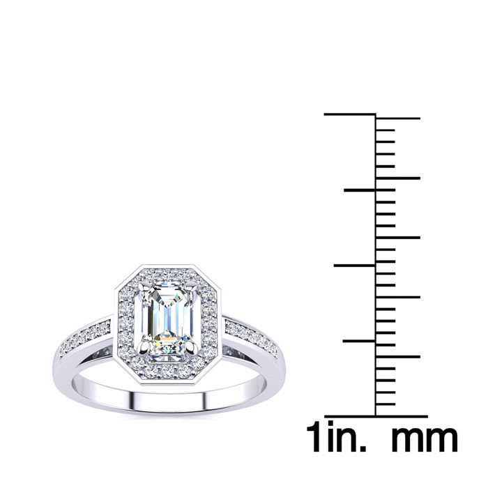 1 Carat Halo Diamond Engagement Ring In 14 Karat White Gold