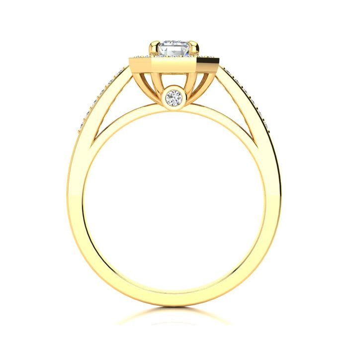 1 Carat Halo Diamond Engagement Ring In 14 Karat Yellow Gold
