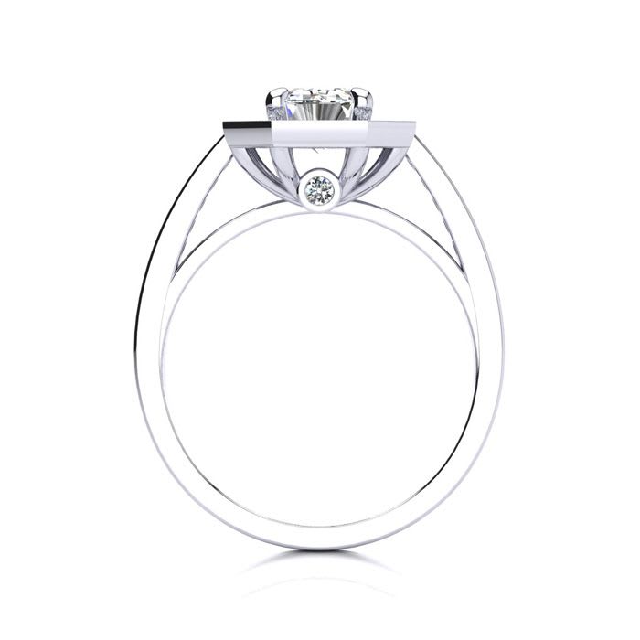 2 Carat Halo Diamond Engagement Ring In 14 Karat White Gold