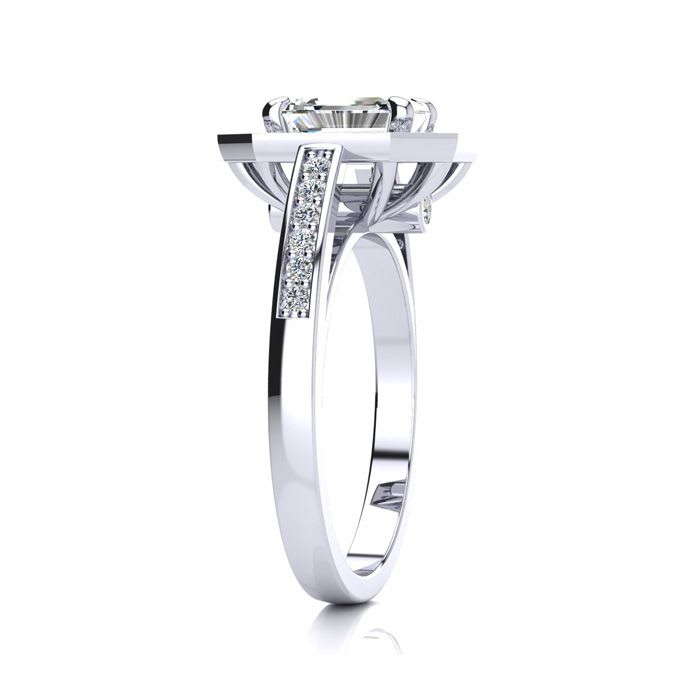 2 Carat Halo Diamond Engagement Ring In 14 Karat White Gold
