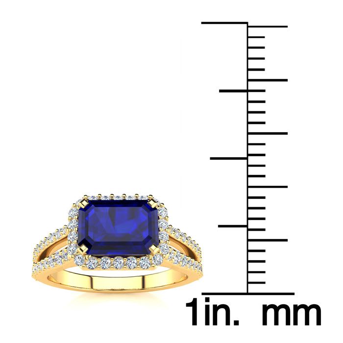 1 1/2 Carat Antique Sapphire and Halo Diamond Ring In 14 Karat Yellow Gold