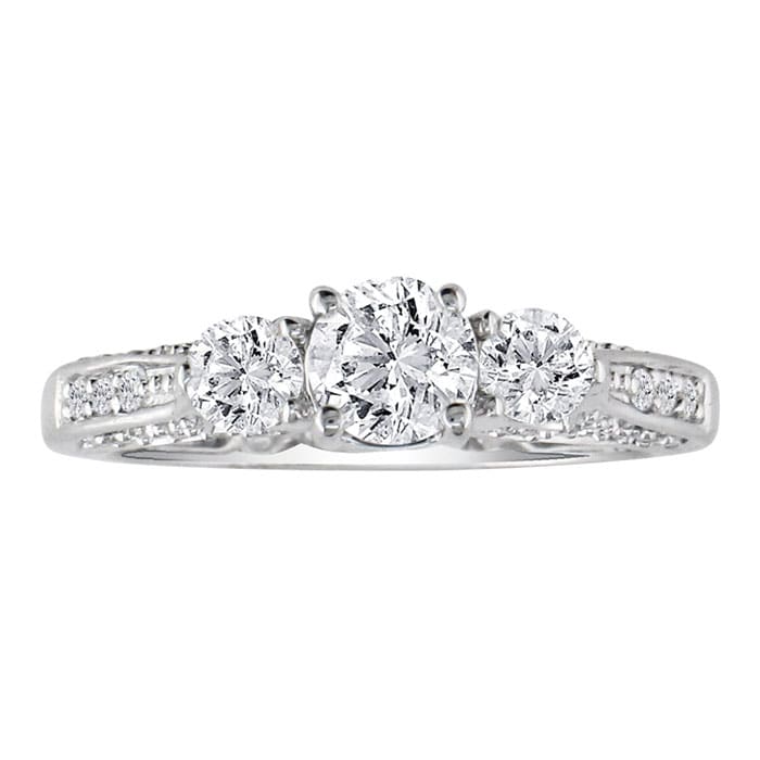 Hansa 1ct Diamond Round Engagement Ring in PLATINUM, I-J, SI2-I1, Available Ring Sizes 4-9.5
