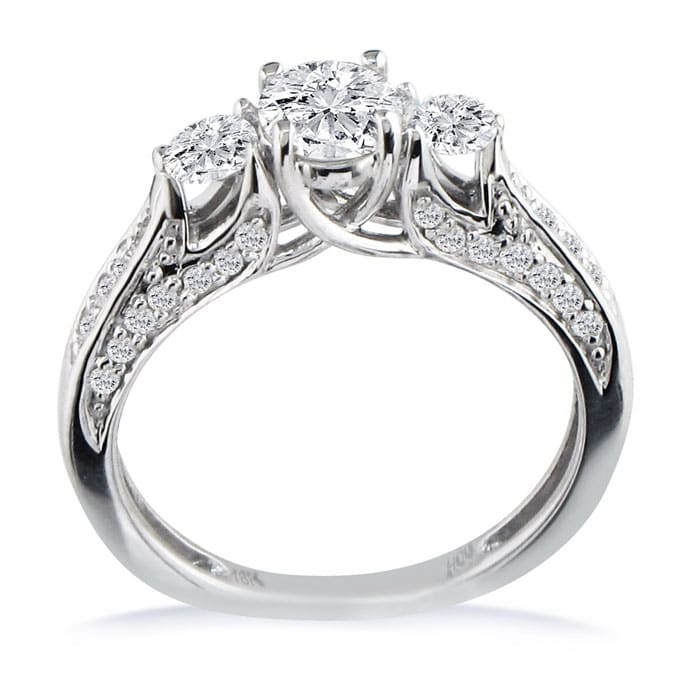 Hansa 1ct Diamond Round Engagement Ring in PLATINUM, I-J, SI2-I1, Available Ring Sizes 4-9.5

