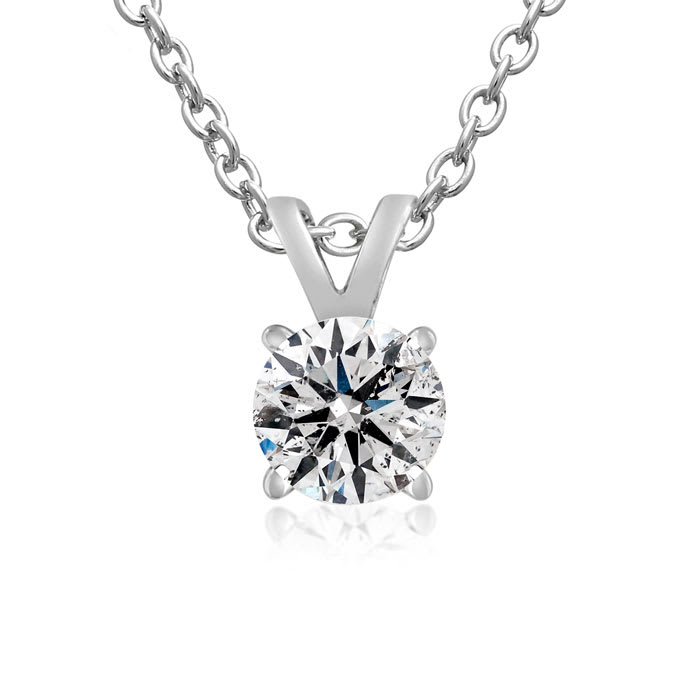 Nearly 1/2ct Colorless Diamond Solitaire Pendant in 14k White Gold. Fantastic Value!
