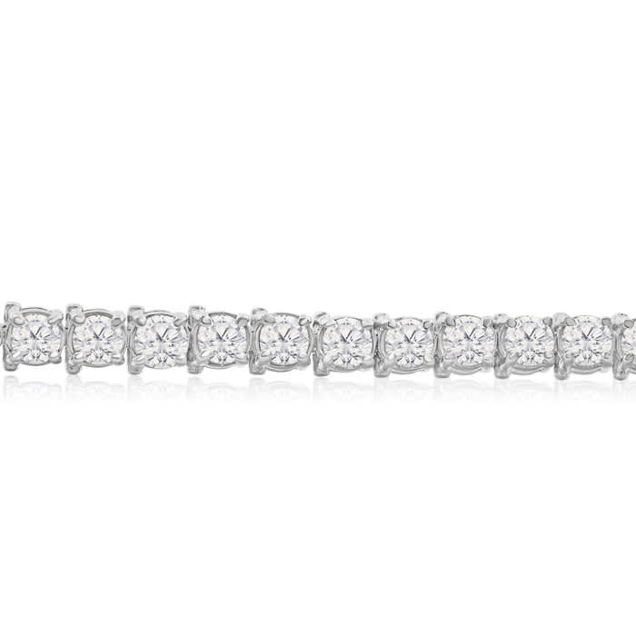 6.5 INCH CUSTOM ORDER 10 Carat  Round Setting Diamond Tennis Bracelet In 14k White Gold
