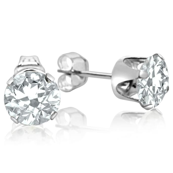 2 carat white topaz stud earrings price deals