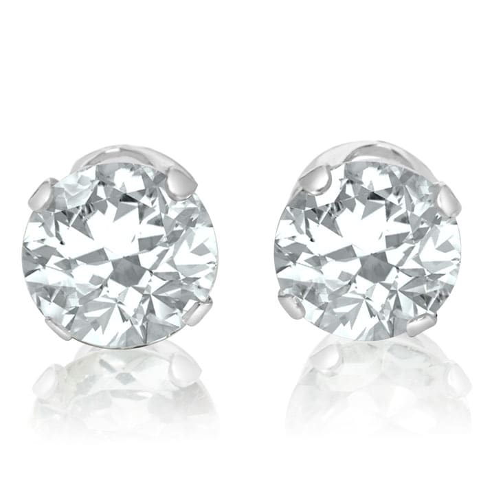 2 carat white topaz shop stud earrings price