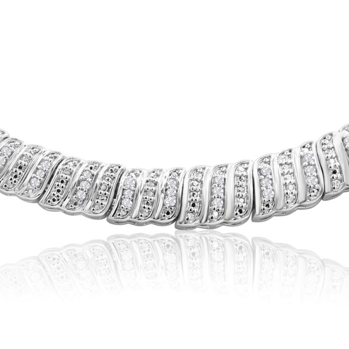 1 Carat Diamond Graduated Collar Necklace, 16 Inches