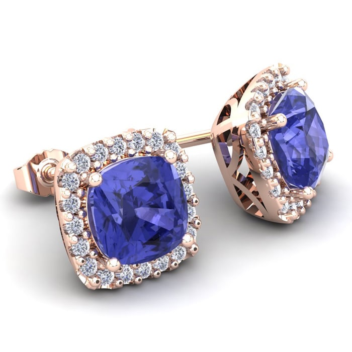 Cushion cut tanzanite discount earrings