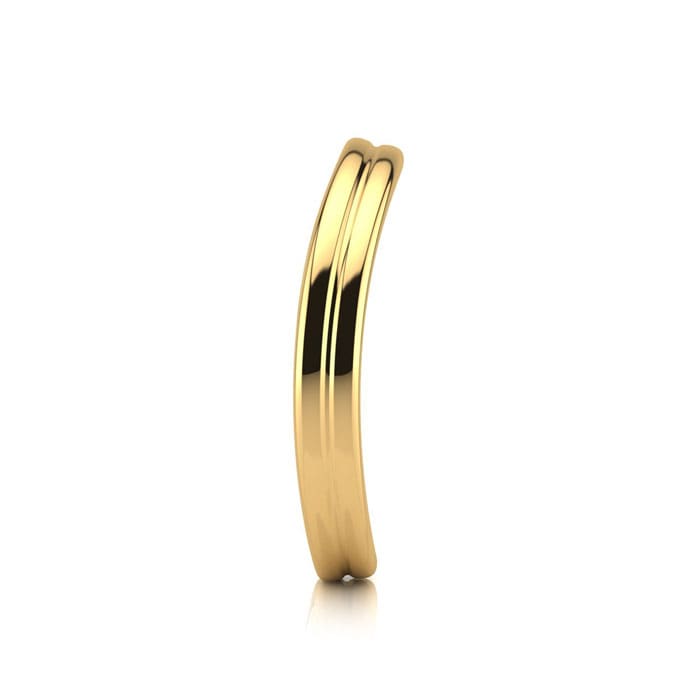 10K Yellow Gold 3MM Comfort Fit Curved Double Wave Thumb Rings