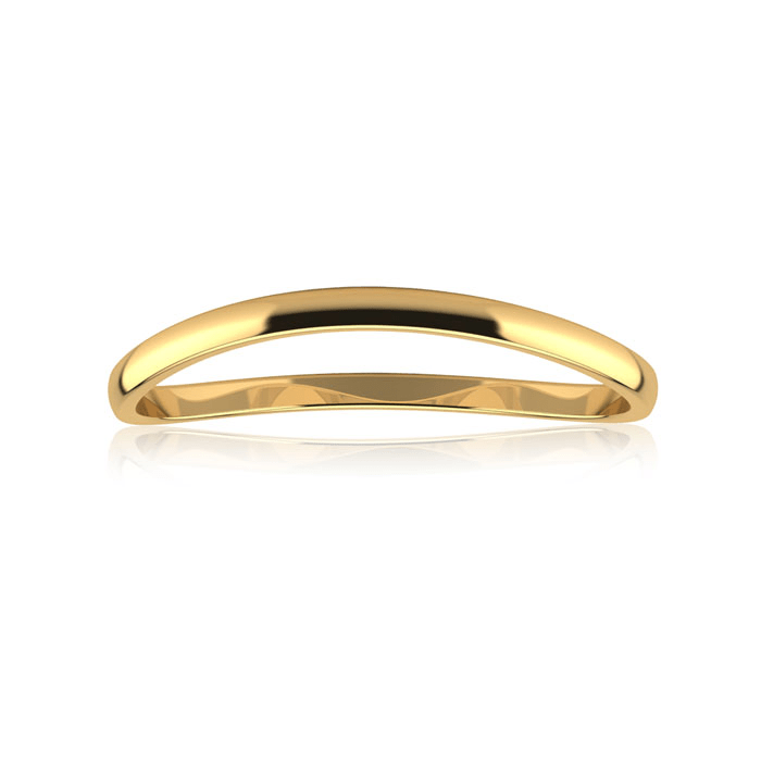 10K Yellow Gold 1.5MM Comfort Fit Curved Double Wave Thumb Rings