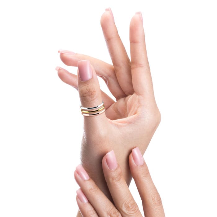 10K Yellow Gold 1.5MM Comfort Fit Curved Double Wave Thumb Rings