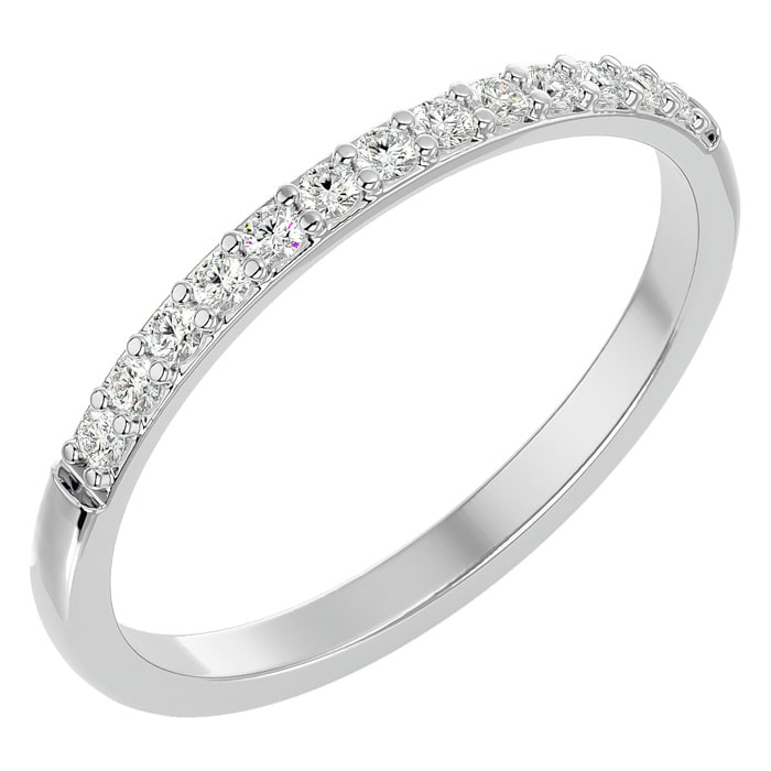 1/4 Carat Diamond Wedding Band In 14 Karat White Gold
