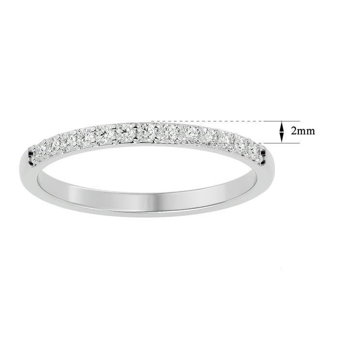 1/4 Carat Diamond Wedding Band In 14 Karat White Gold
