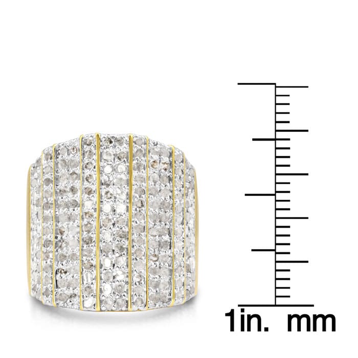 2 Carat 14-Row Diamond Band Ring In Yellow, NATURAL ROUGH CUT DIAMONDS. AMAZING FOR THE MONEY! DIAMOND ARE SEMI-ROUGH, REFLECT, NOT SHINE