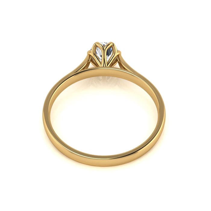 Round Engagement Rings, 1/2 Carat Diamond Solitaire Engagement Ring Crafted In 14 Karat Yellow Gold
