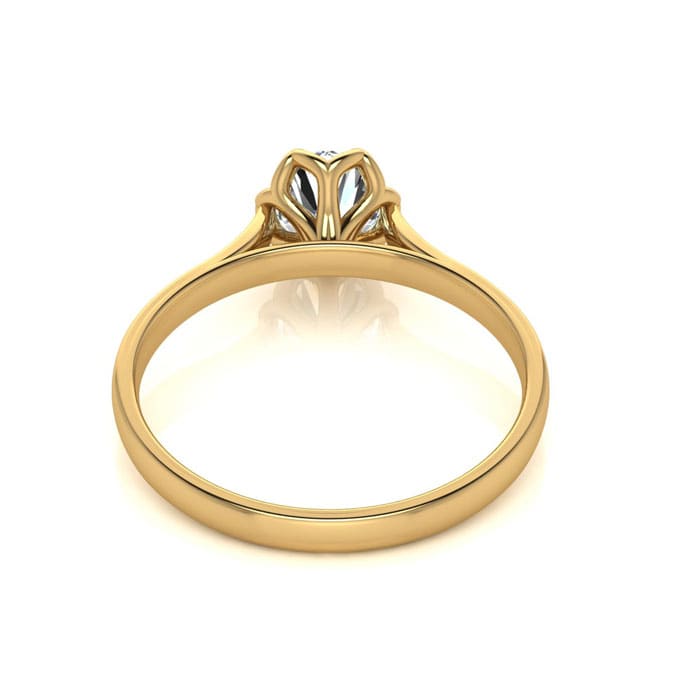 Round Engagement Rings, 3/4 Carat Diamond Solitaire Engagement Ring Crafted In 14 Karat Yellow Gold
