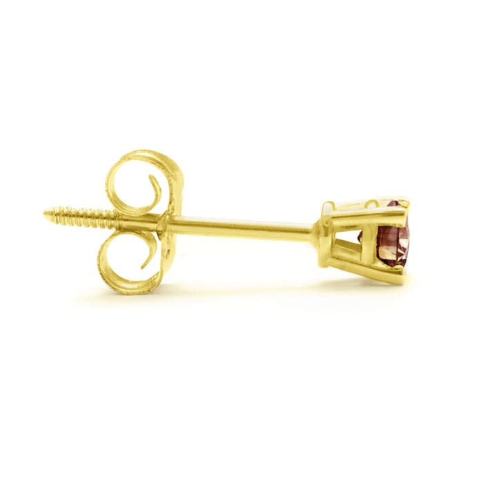 Estate Jewelry 1/3 Carat Chocolate Bar Brown Champagne Diamond Stud Earrings in 14 Karat Yellow Gold