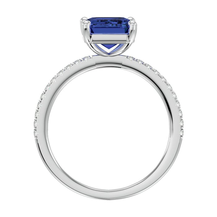 2 Carat Tanzanite and Diamond Ring In 14 Karat White Gold