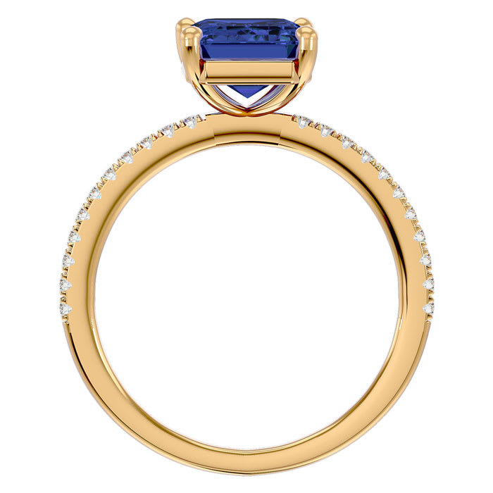 2 Carat Tanzanite and Diamond Ring In 14 Karat Yellow Gold