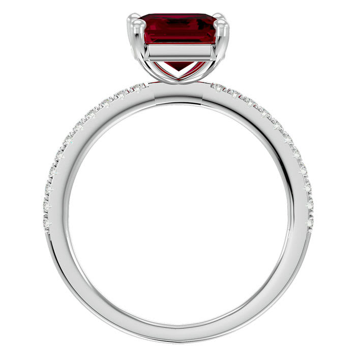 2 1/3 Carat Ruby and Diamond Ring In 14 Karat White Gold