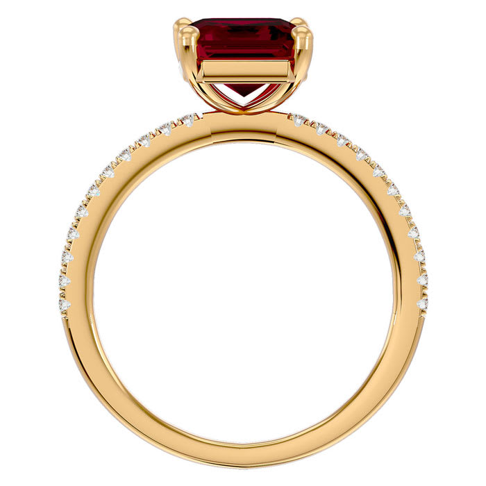 2 1/3 Carat Ruby and Diamond Ring In 14 Karat Yellow Gold