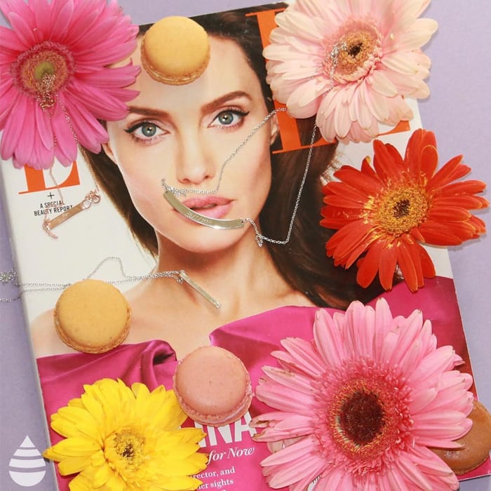 Sterling Silver Curved Bar Necklace, 18 Inches