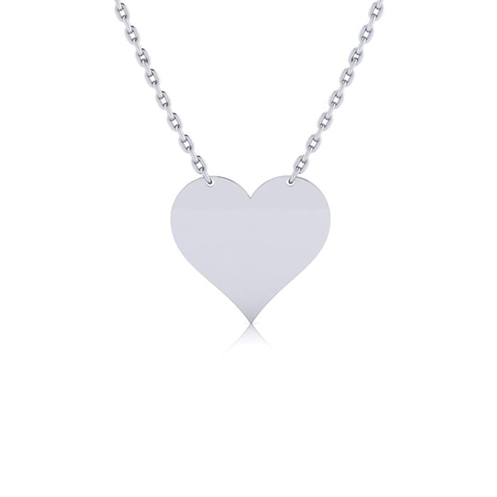 Sterling Silver Heart Necklace, 18 Inches