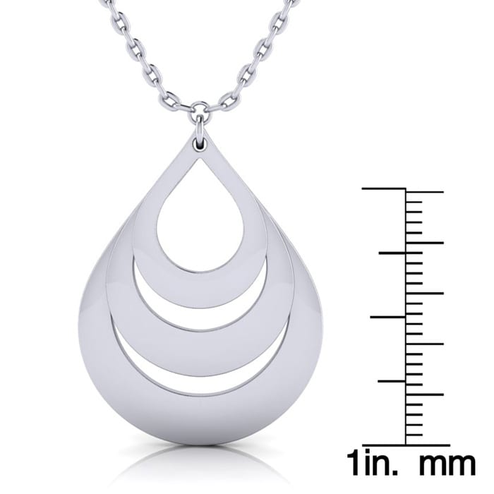 Sterling Silver Triple Teardrop Necklace, 18 Inches