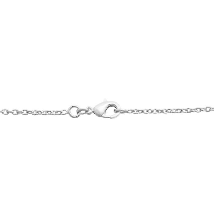 V Initial Sideways Necklace In Silver Overlay, 18 Inches