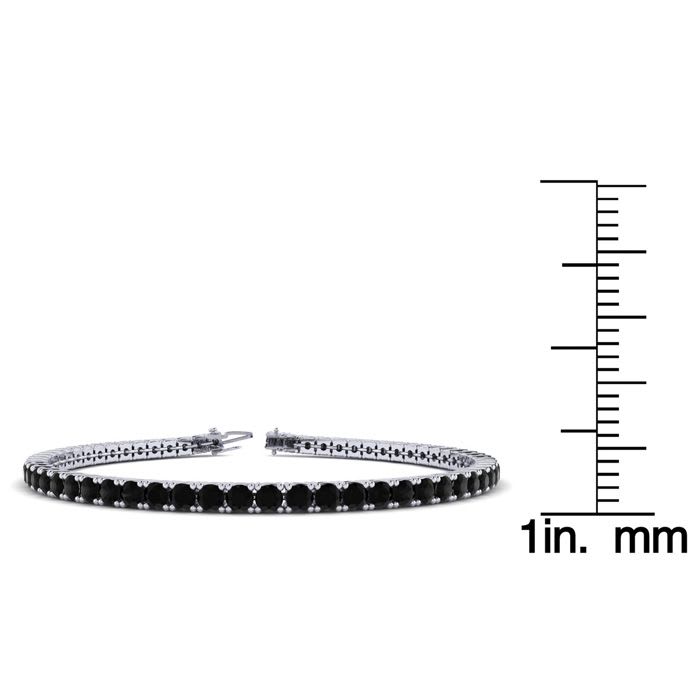4 3/4 Carat Black Diamond Tennis Bracelet In 14 Karat White Gold, 8 1/2 Inches