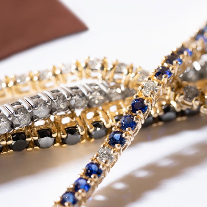 3 1/2 Carat Black Diamond Tennis Bracelet In 14 Karat Yellow Gold, 6 Inches