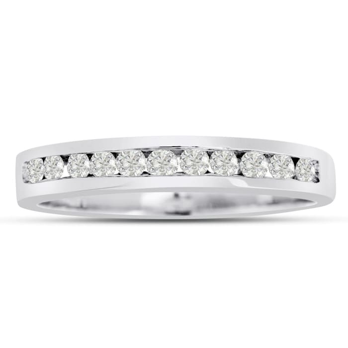 1/4 Carat Diamond Wedding Band In 14 Karat White Gold