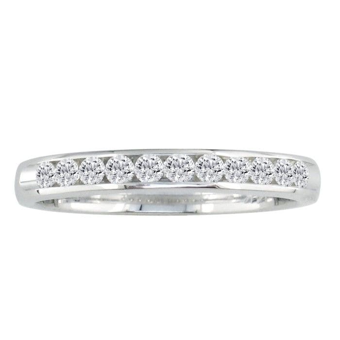 1 Carat Diamond Wedding Band In 14 Karat White Gold