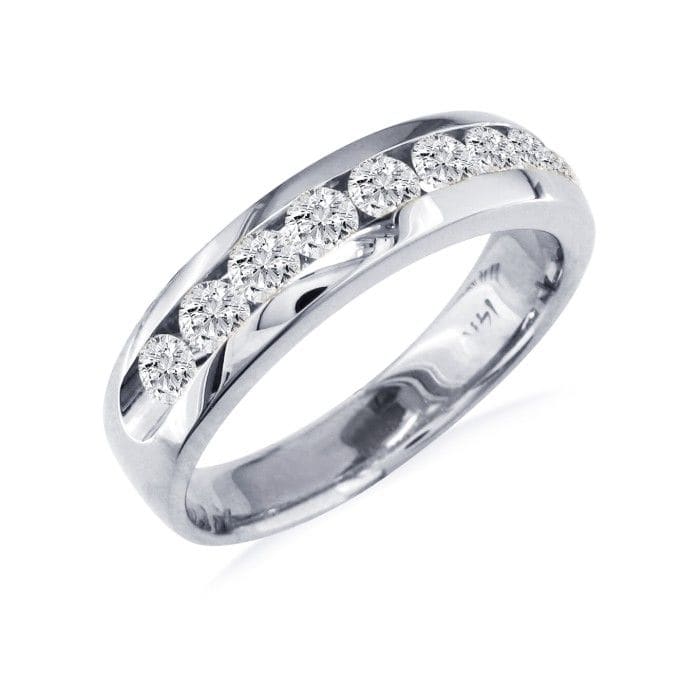 1/4ct Round Diamond Band in 14k White Gold At A Fantastic Price!