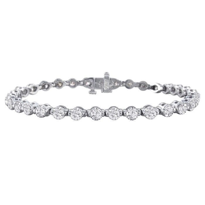 7 Carat Diamond Tennis Bracelet In 14 Karat White Gold