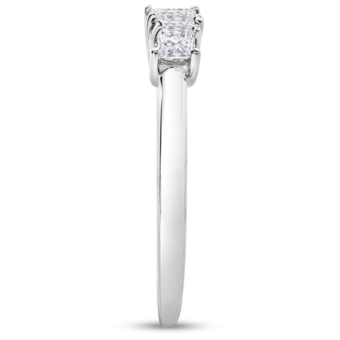 1/2ct Princess Three Diamond Ring in 14k White Gold, I/J, SI2/SI3