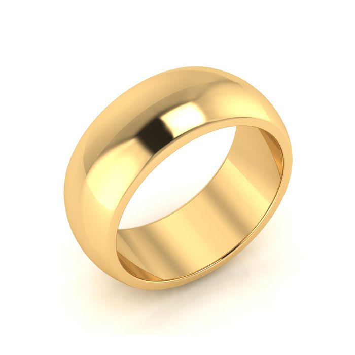 Wedding Bands 18K Yellow Gold 8MM Heavy Comfort Fit Ladies and Mens Wedding Band Size 17 Free Engraving SuperJeweler