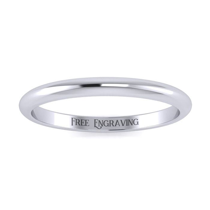 Wedding Bands 14k White Gold 2mm Heavy Ladies And Mens Wedding Band Size 15 Free Engraving Superjeweler