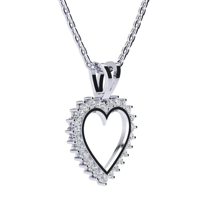  1/2ct Diamond Heart Pendant in White Gold

