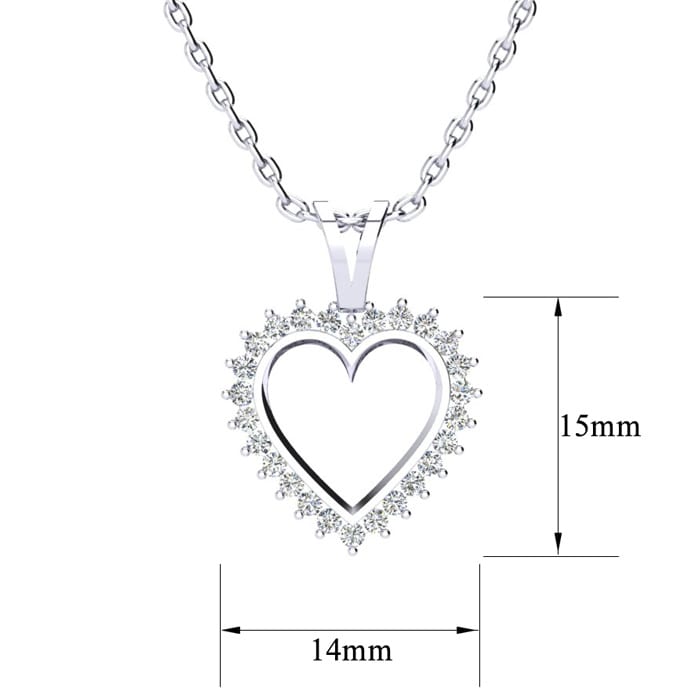  1/2ct Diamond Heart Pendant in White Gold
