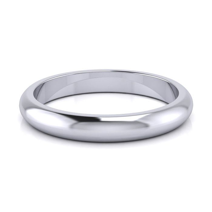 10K White Gold 3MM Heavy Ladies and Mens Wedding Band, Size 13.5