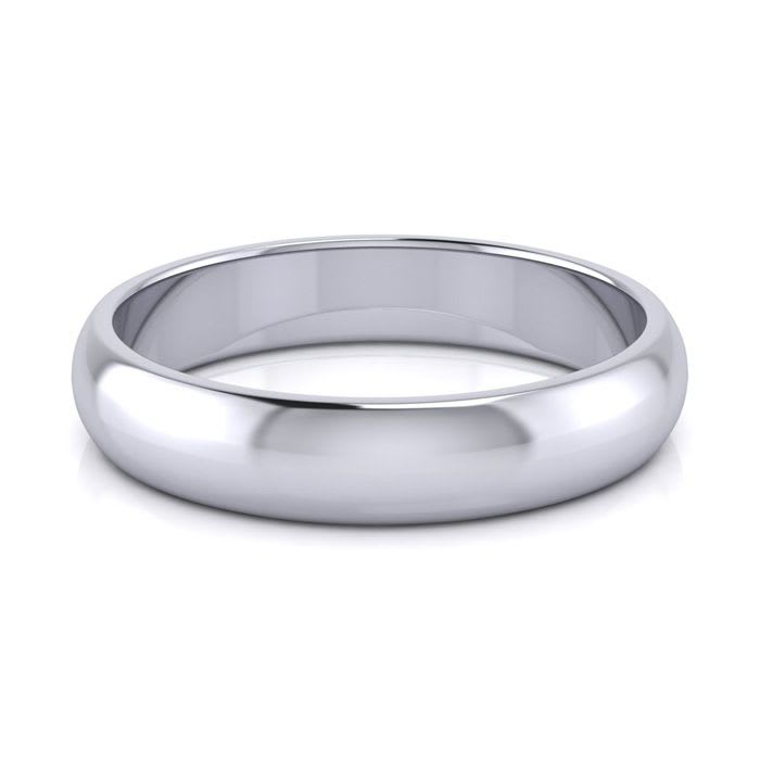 14K White Gold 4MM Heavy Ladies and Mens Wedding Band, Size 12.5