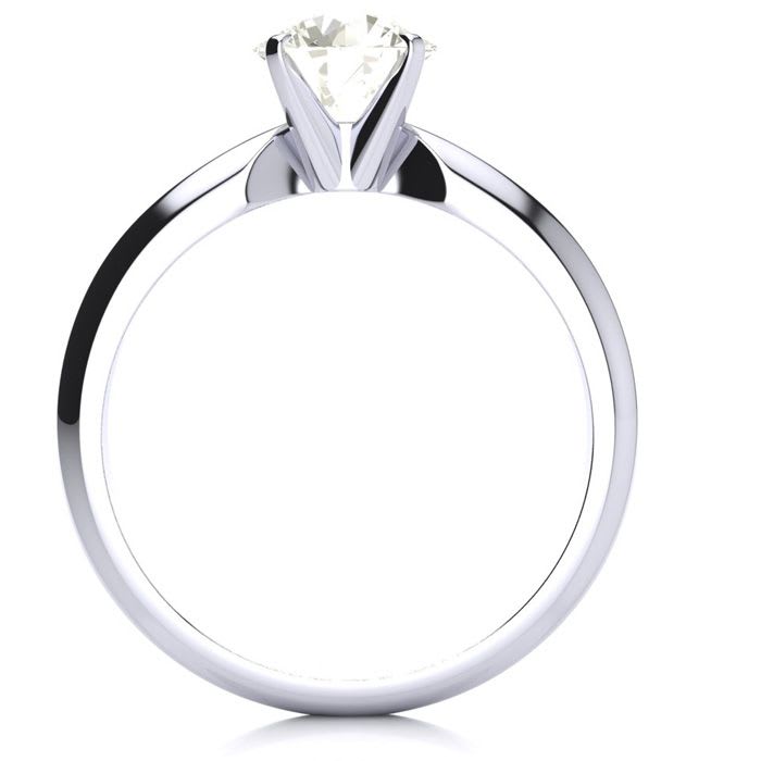 1 Carat Diamond Solitaire Ring in 18K White Gold
