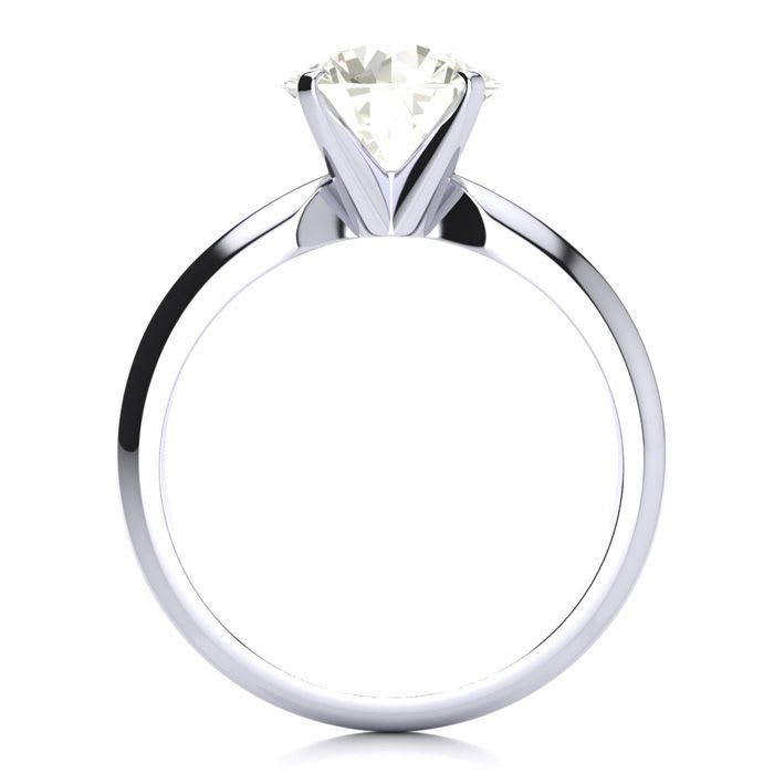 Round Engagement Rings, 2 Carat Round Diamond Solitaire Ring Crafted In 14K White Gold