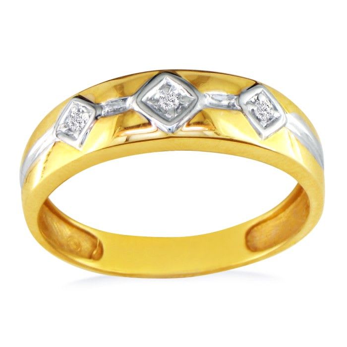 Mens Diamond Bands: Mens Diamond Band in 10k Yellow Gold