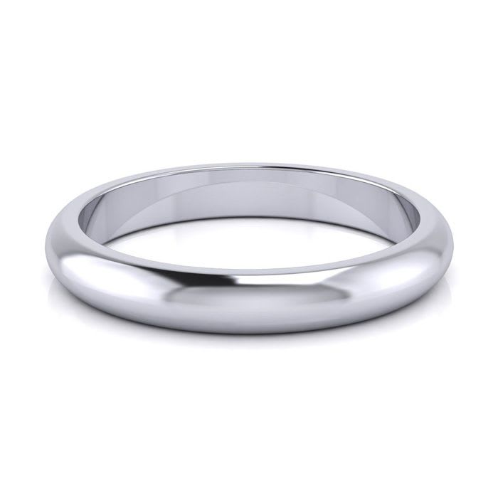 Platinum 3MM Comfort Fit Ladies and Mens Wedding Band, Size 14.5